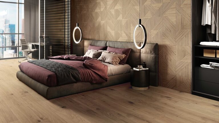 Slaapkamer met tegelvloer